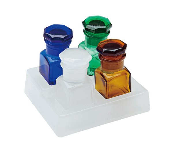 画像1: ガラス製 四本瓶台 (1)